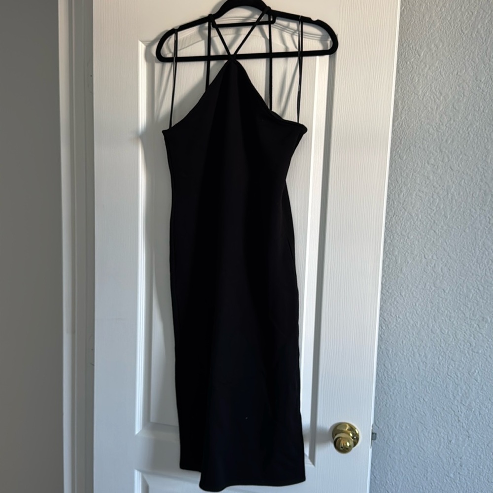 Black midi dress, M, NWT
